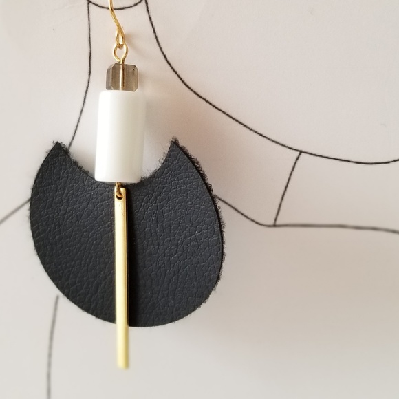 Jewelry - Geometric Faux Leather Earrings Jewelry - Geometric Faux Leather Earrings